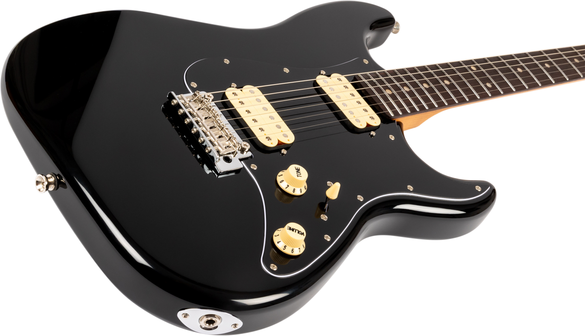 JET Guitars JS-400 BKR H – elektrische gitaar – S-stijl HH Zwart, palissander toets