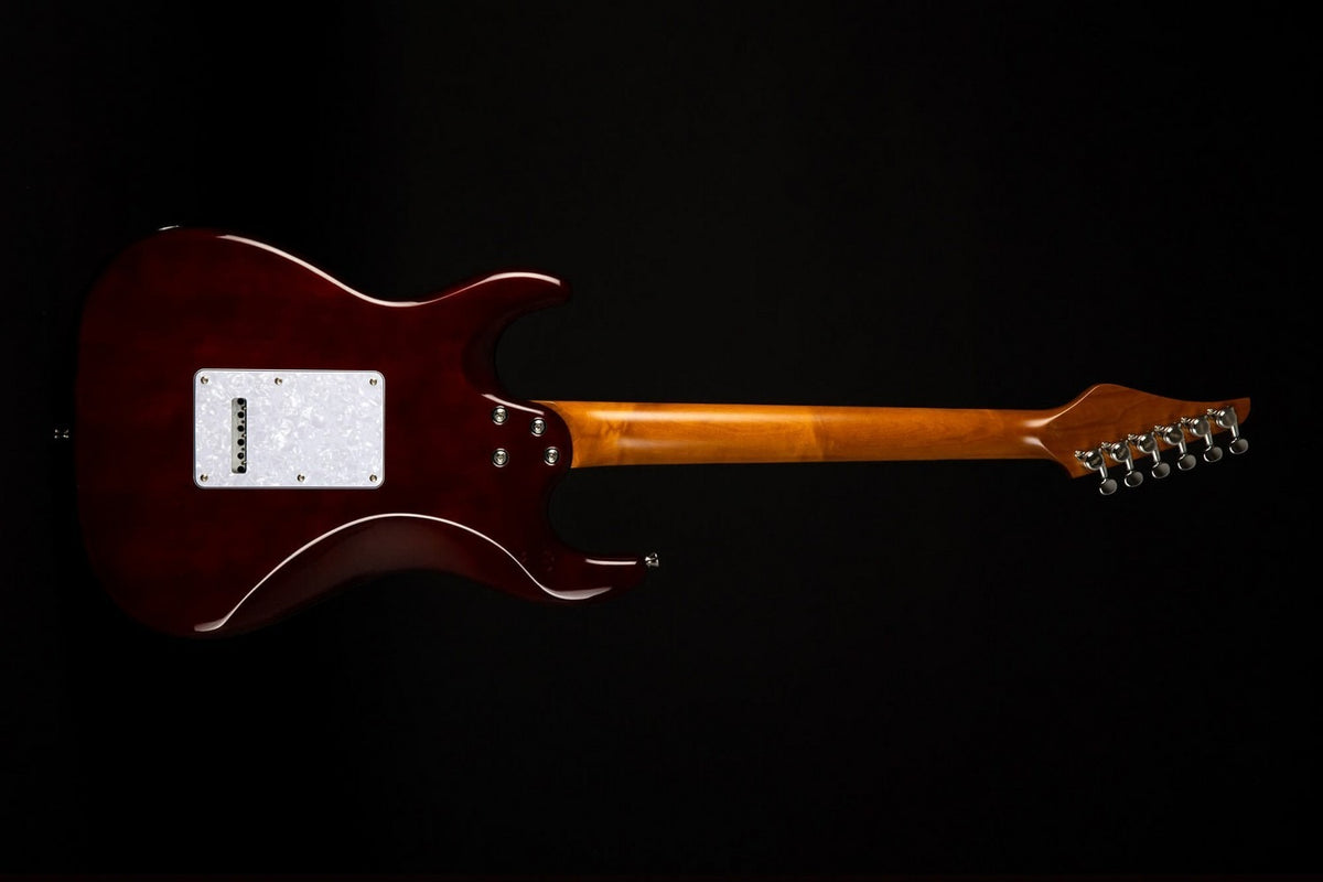 JET Guitars JS-450Q TB R – elektrische gitaar – S-stijl HSS transp. bruin, palissander toets