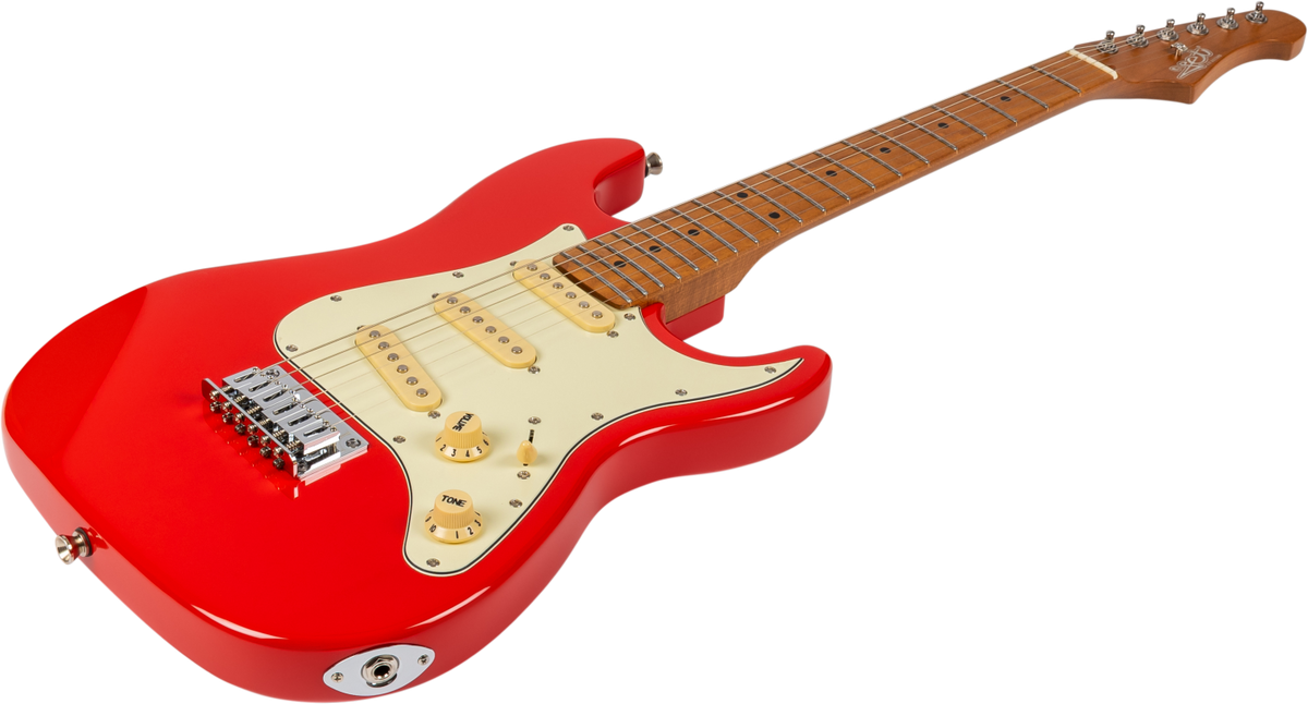 JET Guitars JS-300 MINI RD – elektrische gitaar – Mini S-stijl SSS Rood