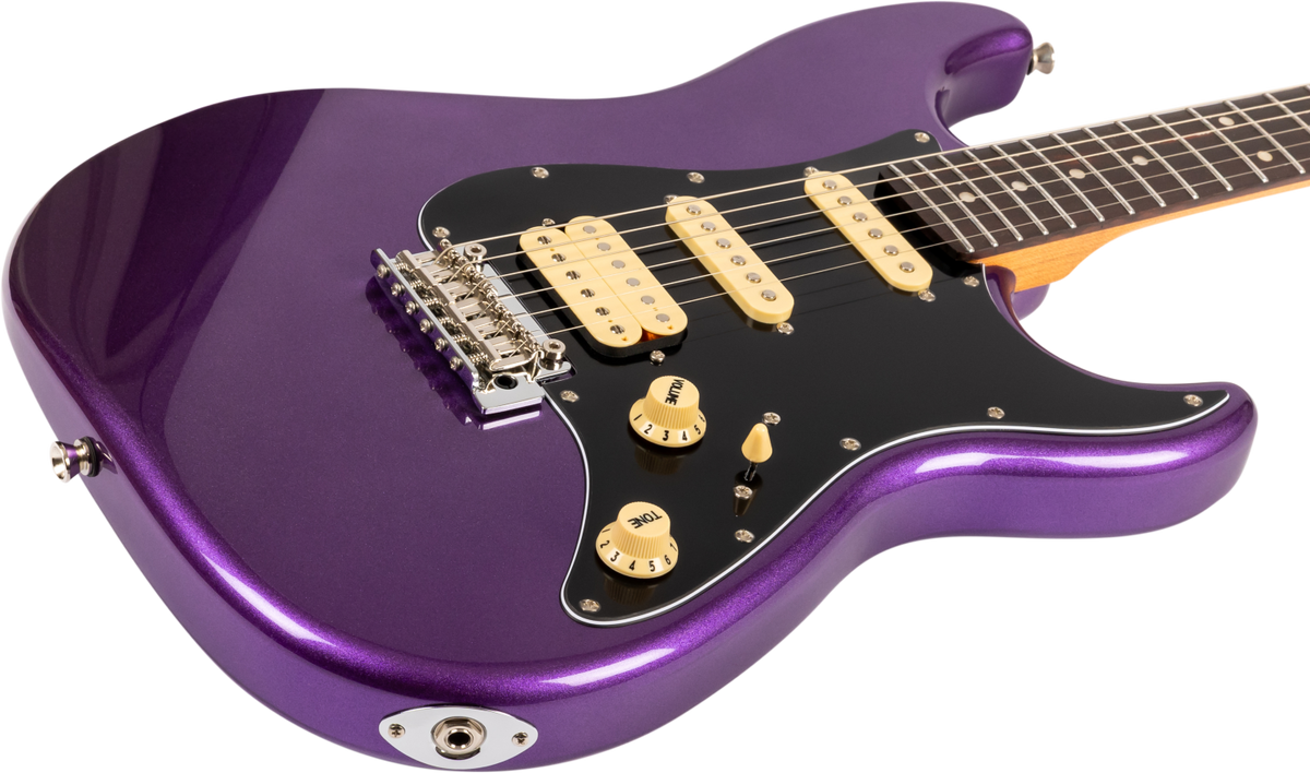 JET Guitars JS-400 PLM R – elektrische gitaar – S-stijl HSS Pruim, palissander toets