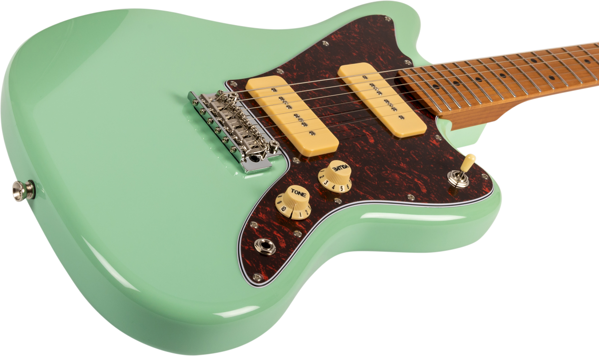 JET Guitars JJ-300 P90 SFG – elektrische gitaar – J-stijl P90 Elektrische Zeegroene Schuim