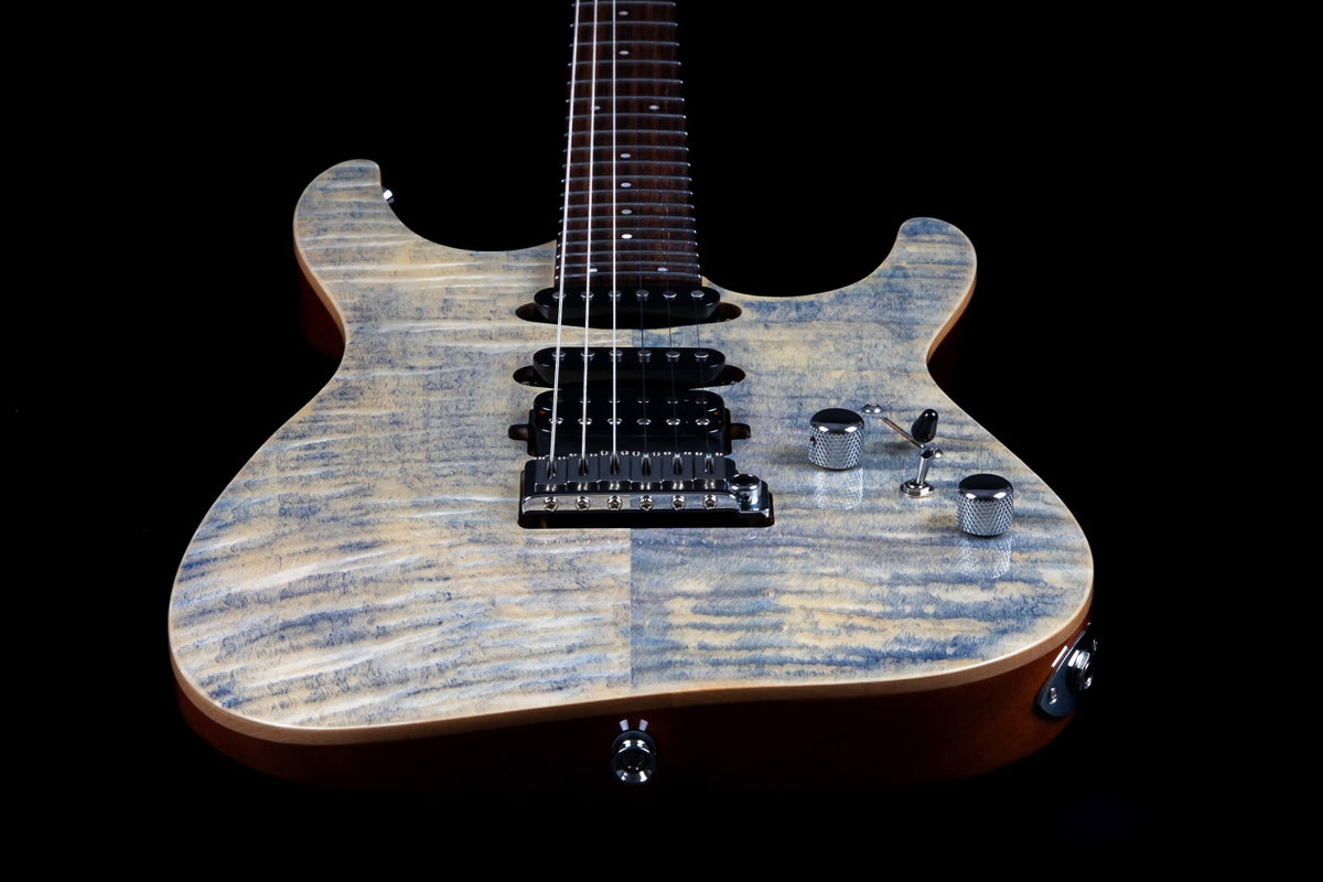 JET Guitars JS-45 Indigo Gray – elektrische gitaar – S-stijl HSS Indigo Grijs, palissander toets