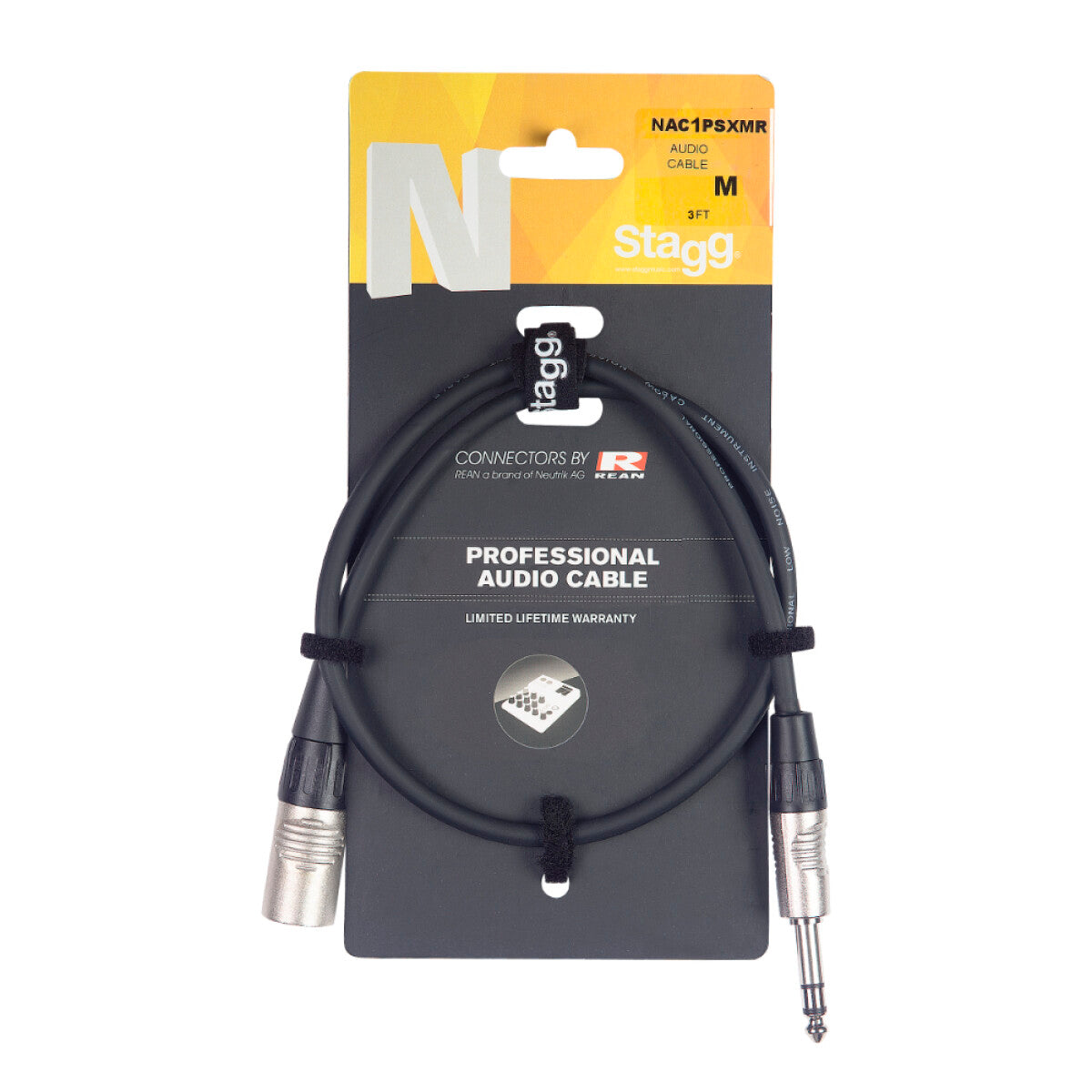 Stagg NAC1PSXMR n-Serie audiokabel, jack/XLR (m/m), symmetrisch, 1 m