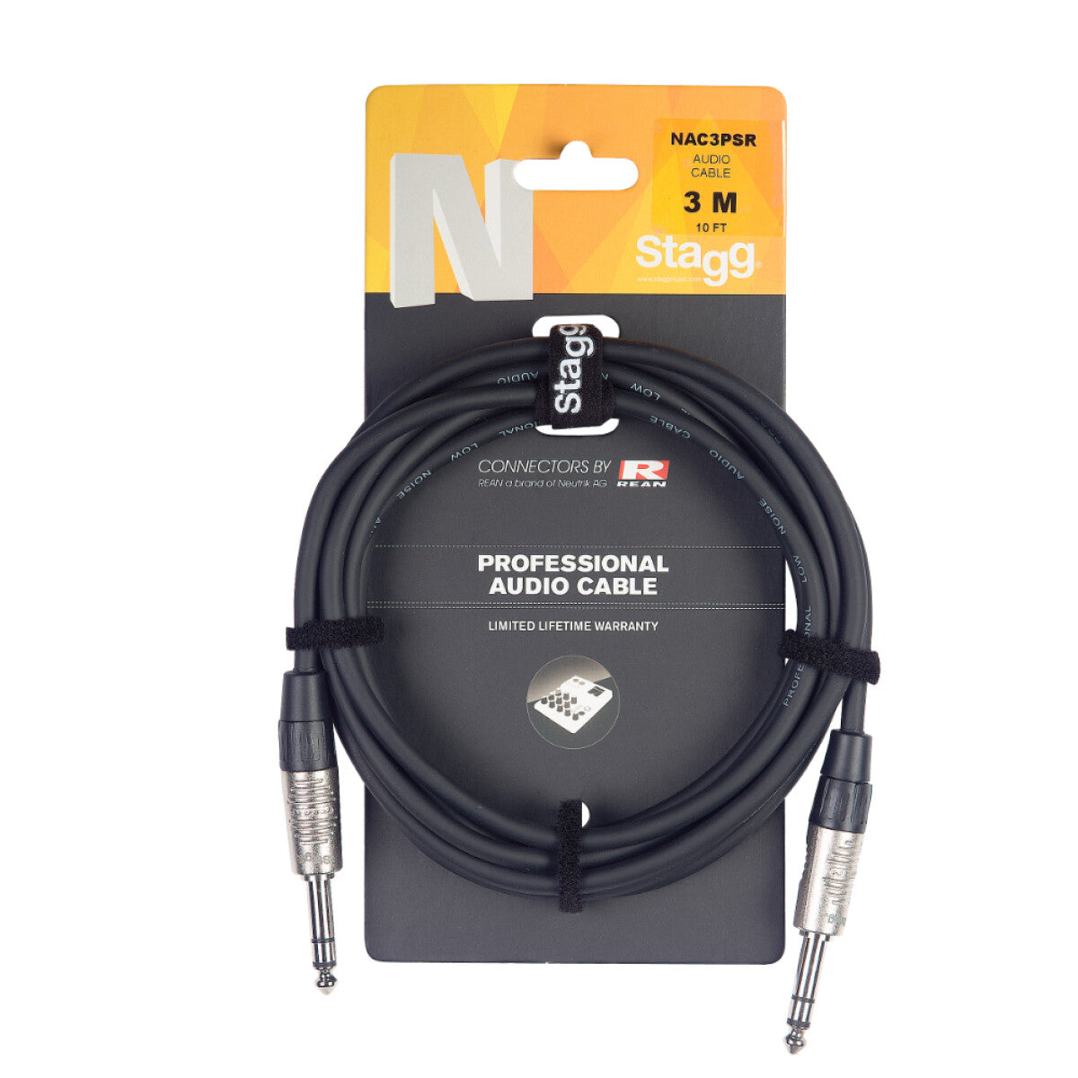 Stagg NAC1PSR n-Serie audiokabel jack/jack (m/m), stereo, 1 m