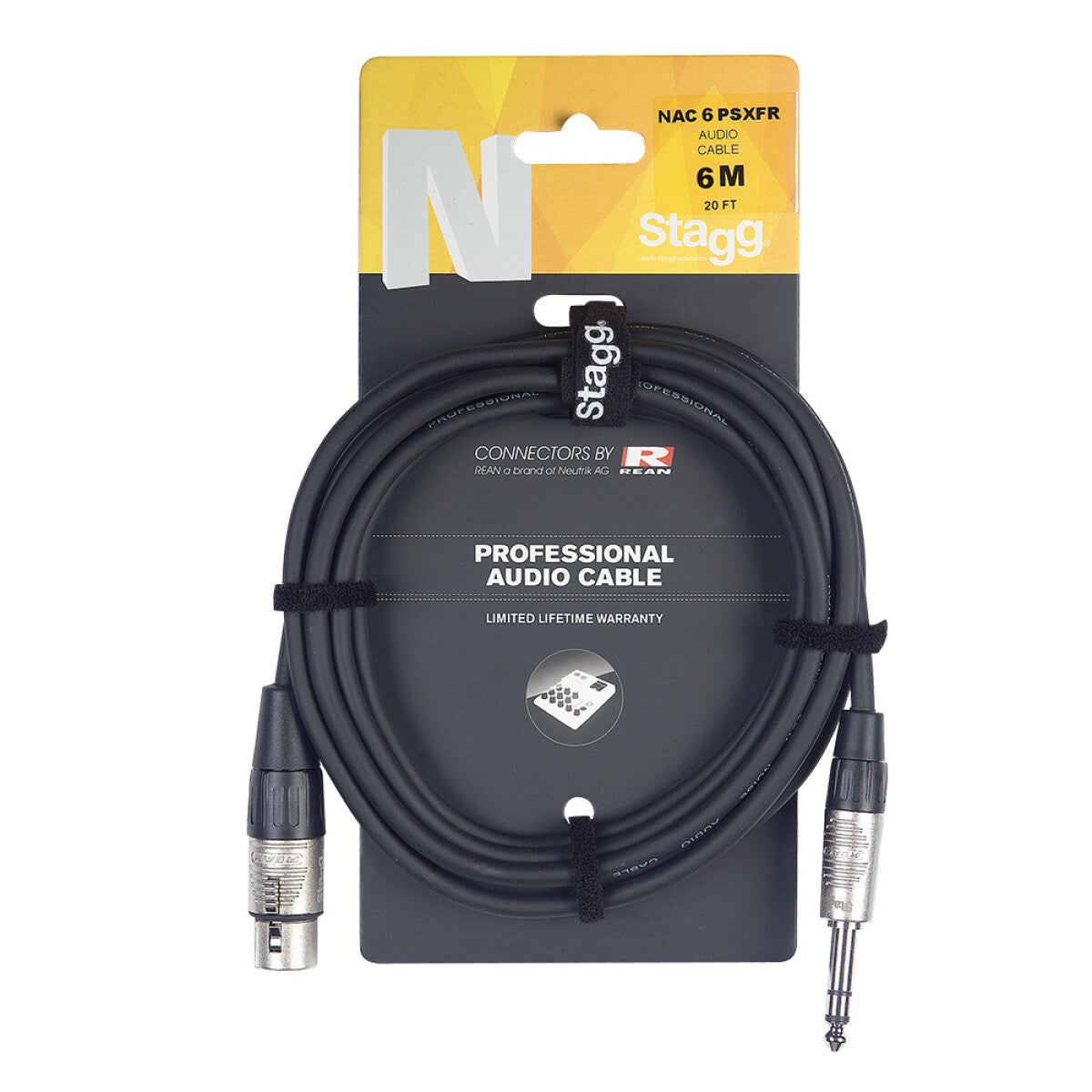 Stagg NAC6PSXFR n-Serie audiokabel, jack/XLR (m/v), stereo, 6 m