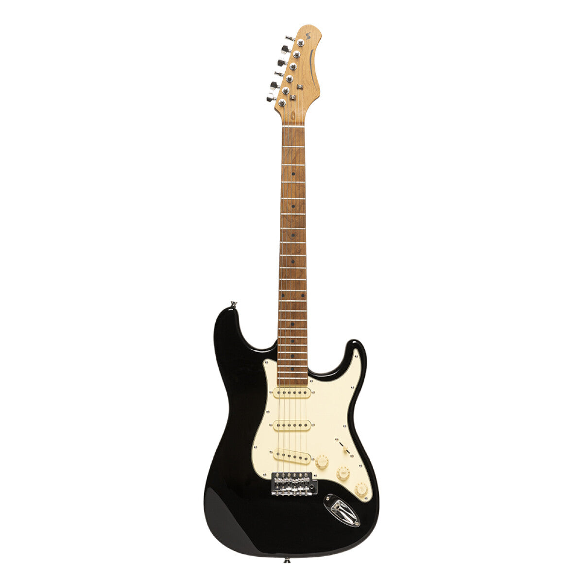 Stagg SES-55 BLK S-style elektrische gitaar Glanzend zwart