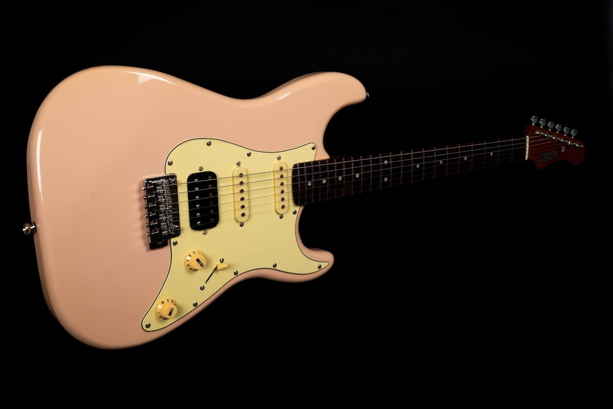 JET Guitars JS-400 PK R – elektrische gitaar – S-stijl HSS Schelp roze, palissander toets
