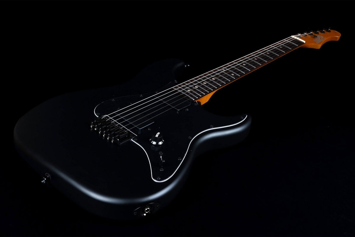 JET Guitars JS-400 MBK R – elektrische gitaar – S-stijl HH mat Zwart, palissander toets