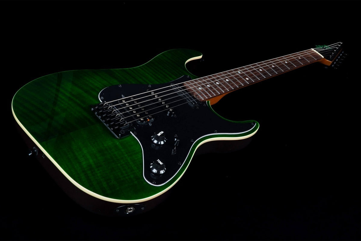 JET Guitars JS-450 TGR R – elektrische gitaar – S-stijl HSS transp. Groen, palissander toets