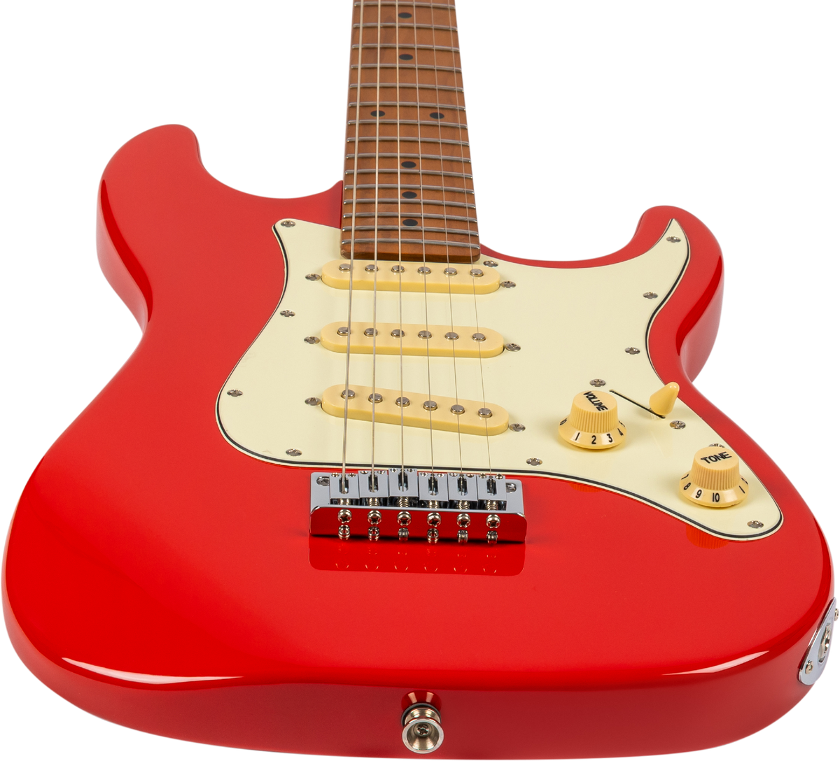 JET Guitars JS-300 MINI RD – elektrische gitaar – Mini S-stijl SSS Rood