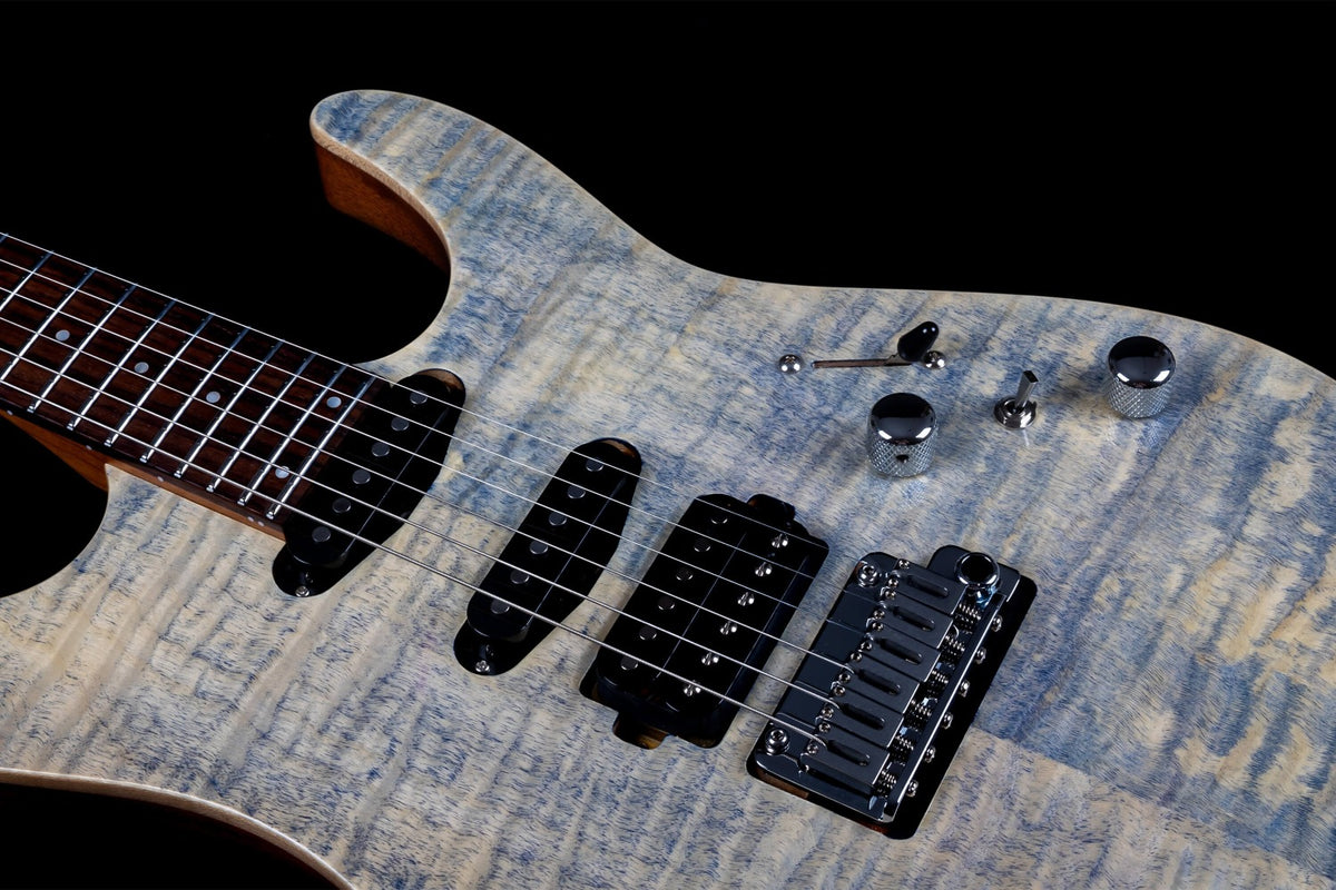JET Guitars JS-45 Indigo Gray – elektrische gitaar – S-stijl HSS Indigo Grijs, palissander toets