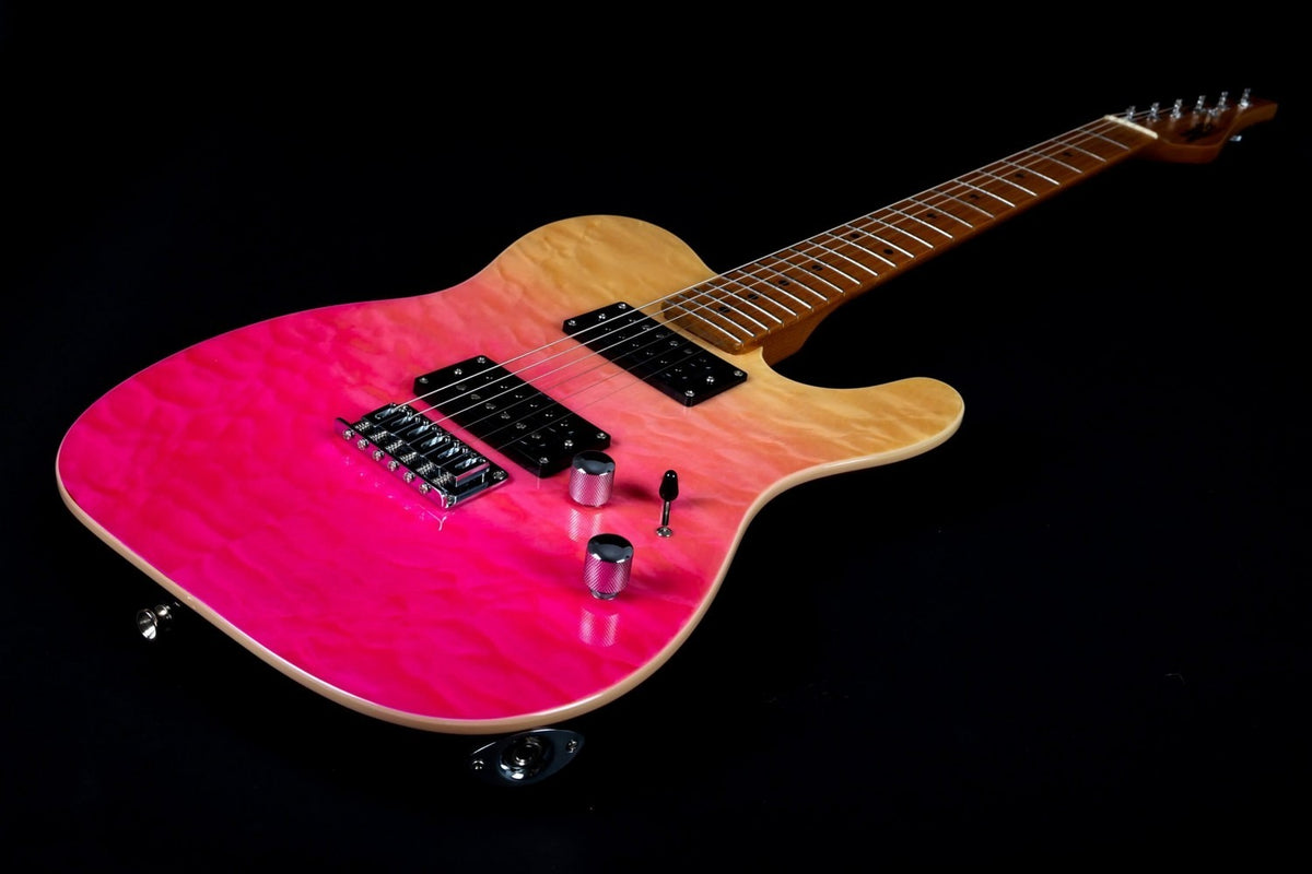 JET Guitars JT-450 QTPK – elektrische gitaar – T-stijl HH transp. roze