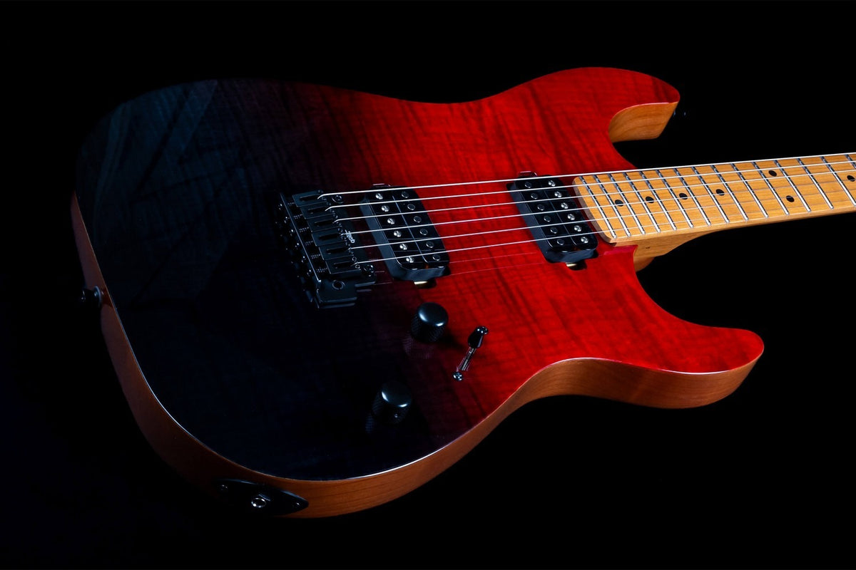 JET Guitars JS-1000 Vulcano – elektrische gitaar – S-stijl HH transparant Rood