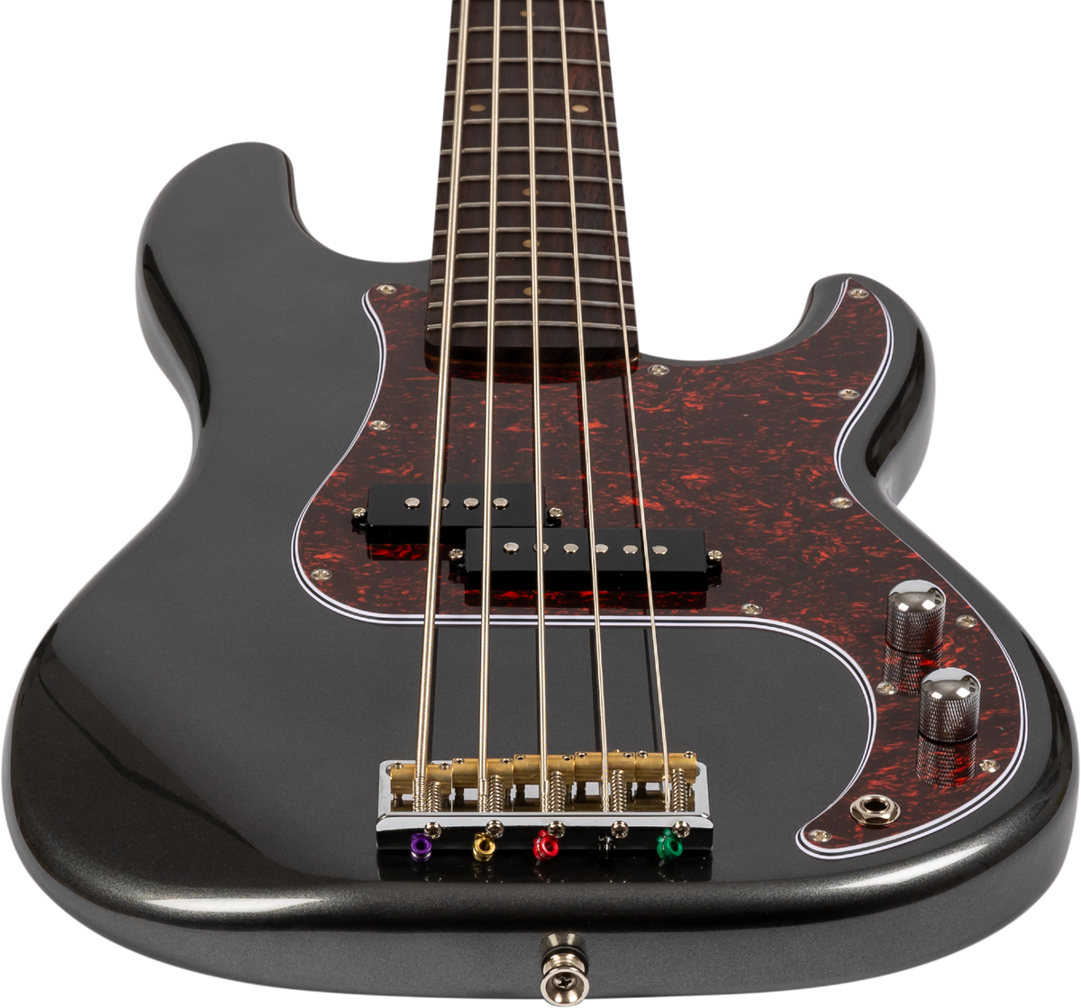 JET Guitars JPB-305 CRC – elektrische basgitaar – PB-stijl 5-snarige Bas Houtskool, palissander toets
