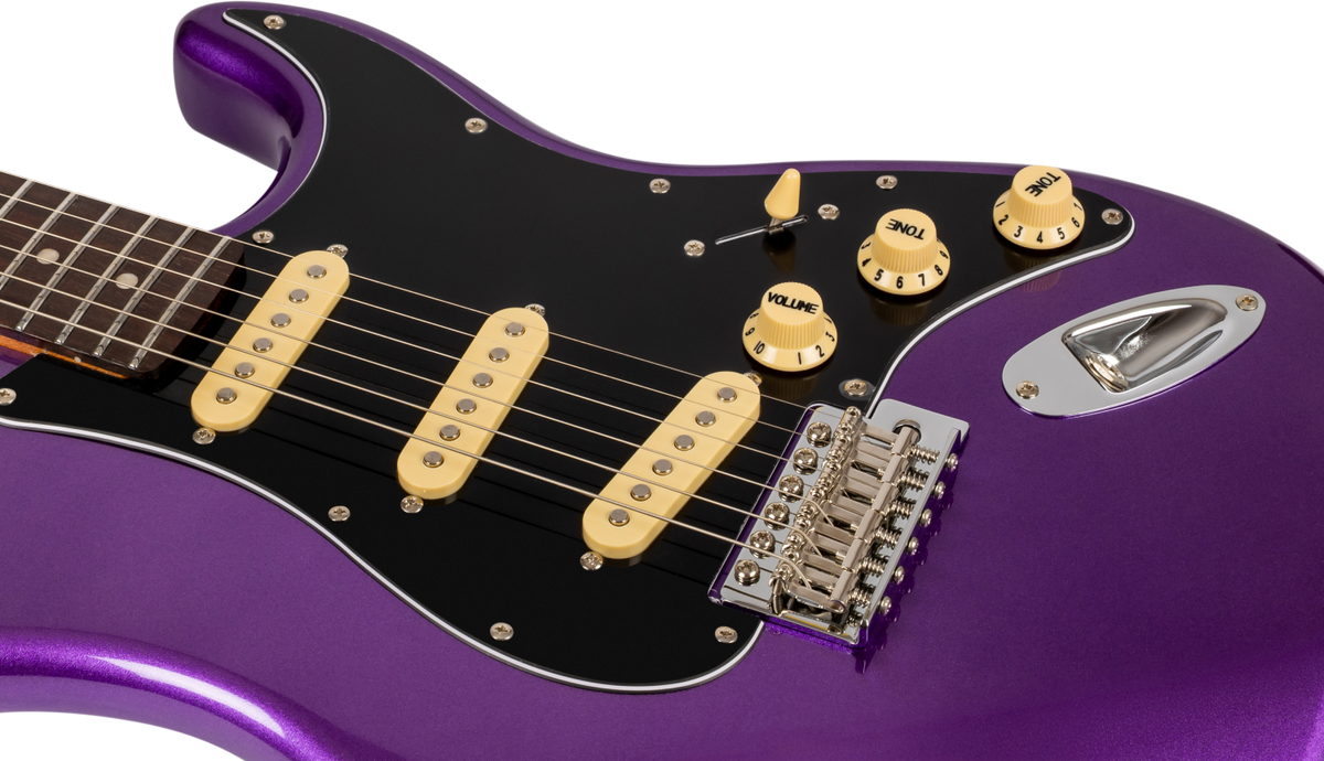 JET Guitars JS-300 PLM R – elektrische gitaar – S-stijl SSS Pruim, Rozenhout. Vingerbord
