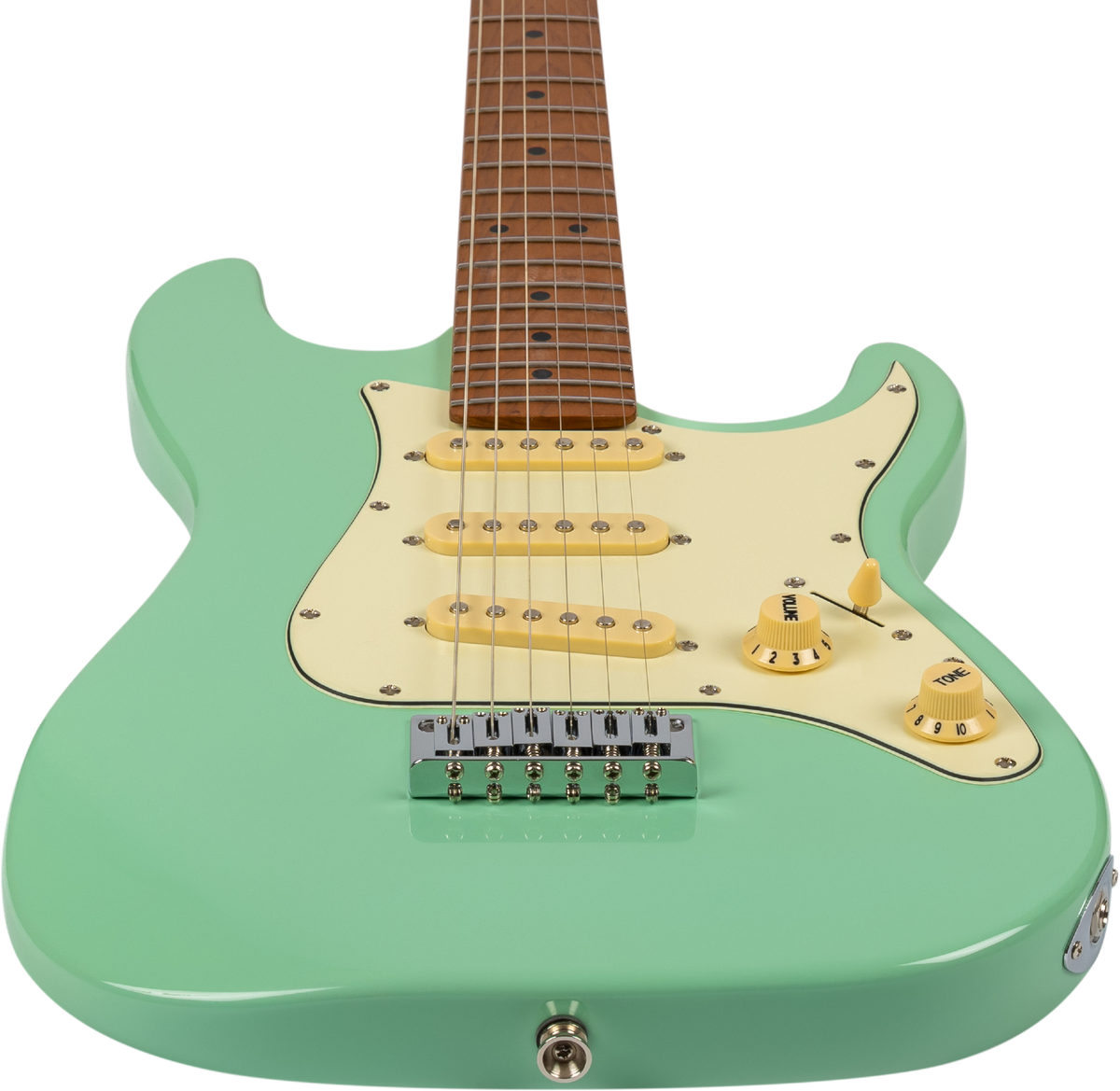 JET Guitars JS-300 MINI SFG – elektrische gitaar – Mini S-stijl SSS SF Groen