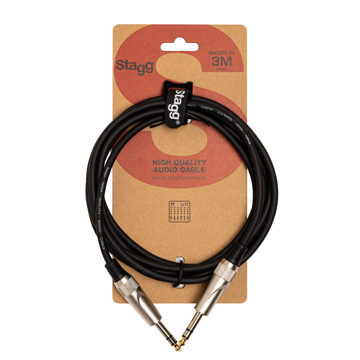 Stagg SAC3PS DL audiokabel jack/jack (stereo, m/m), 3 m