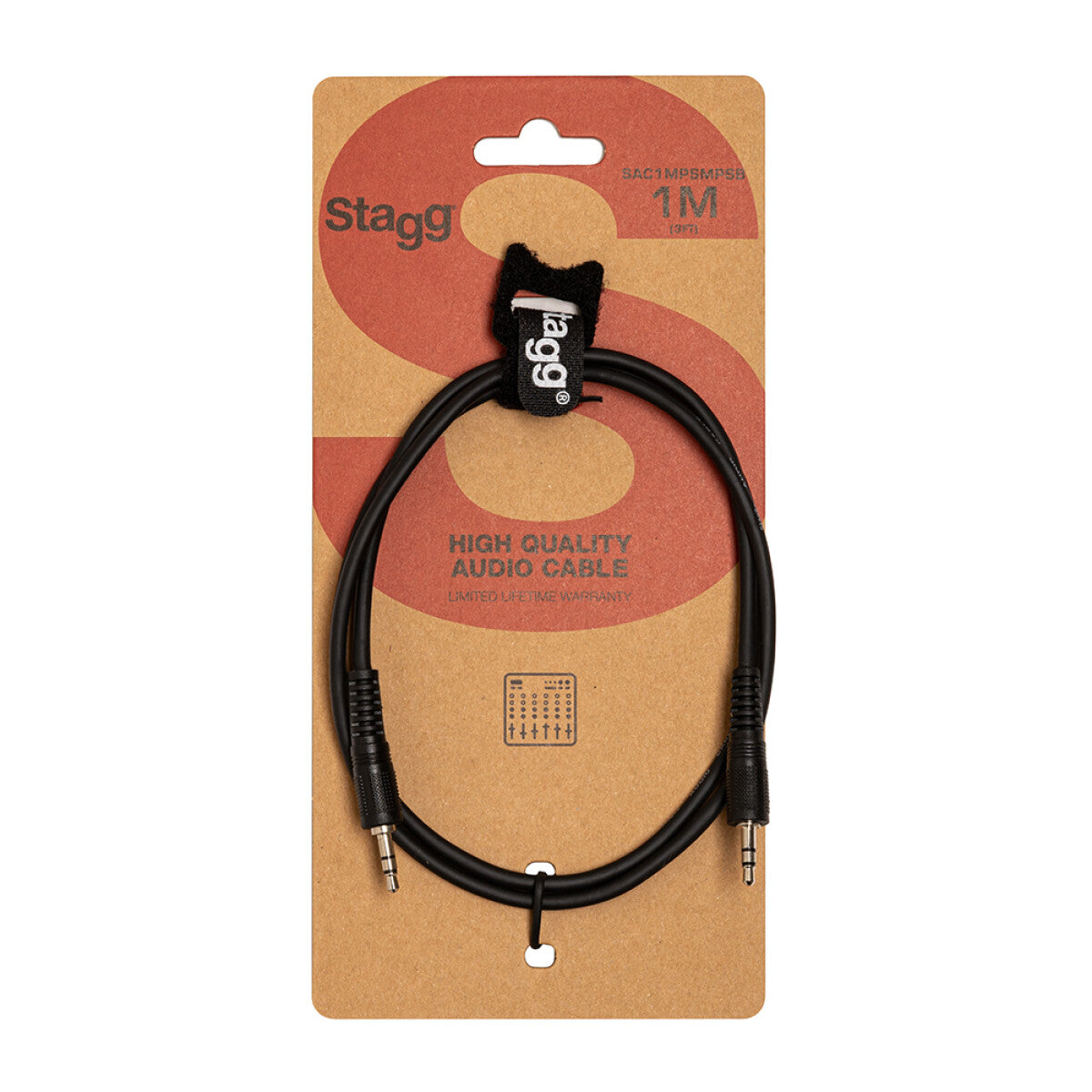 Stagg SAC1MPSMPSB audiokabel, mini-jack/mini-jack (m/m), stereo, 1 m