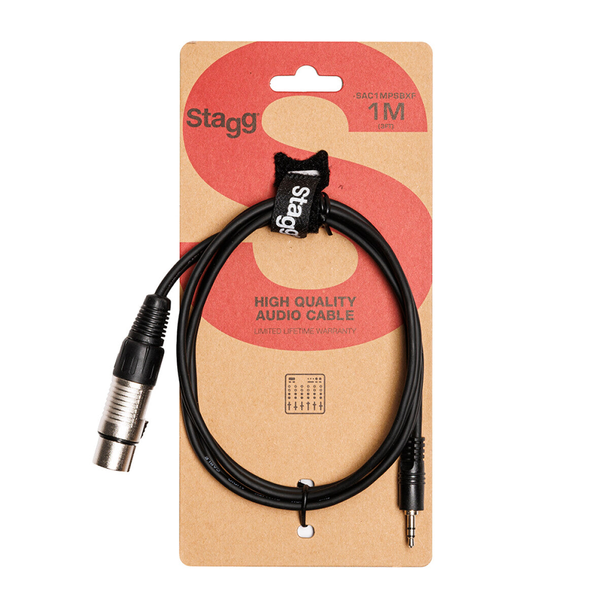 Stagg SAC1MPSBXF audiokabel XLR/mini-jack (v/m), 1 m