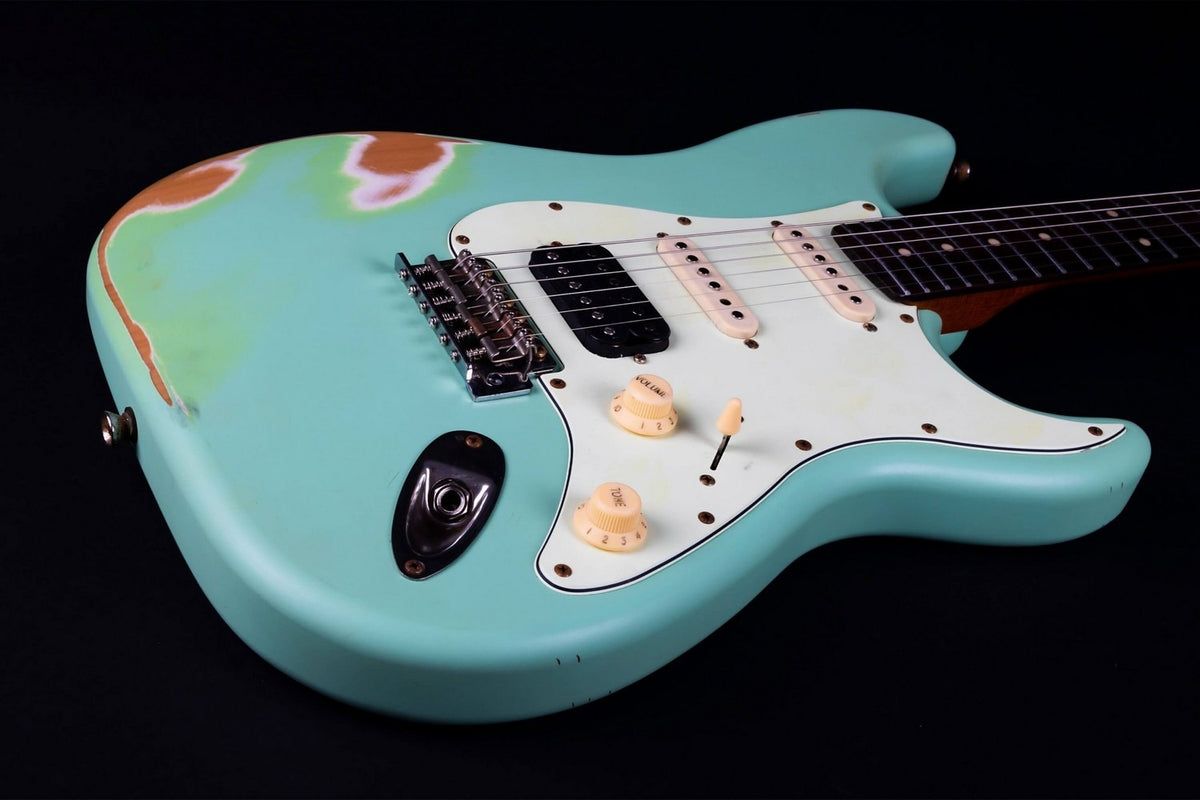 JET Guitars JS-400 RLC SFG – elektrische gitaar – S-stijl HSS 'relic' Zeegroen