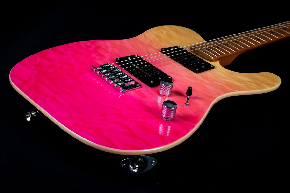 JET Guitars JT-450 QTPK – elektrische gitaar – T-stijl HH transp. roze