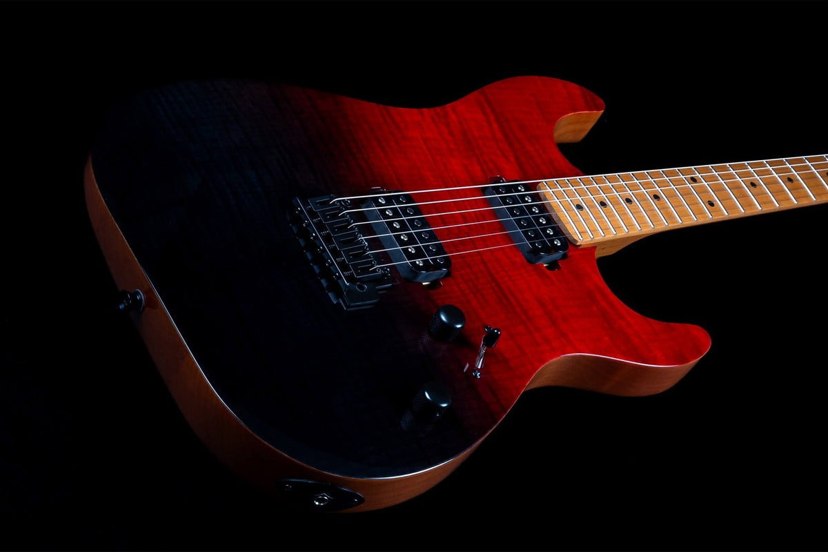 JET Guitars JS-1000 Vulcano – elektrische gitaar – S-stijl HH transparant Rood