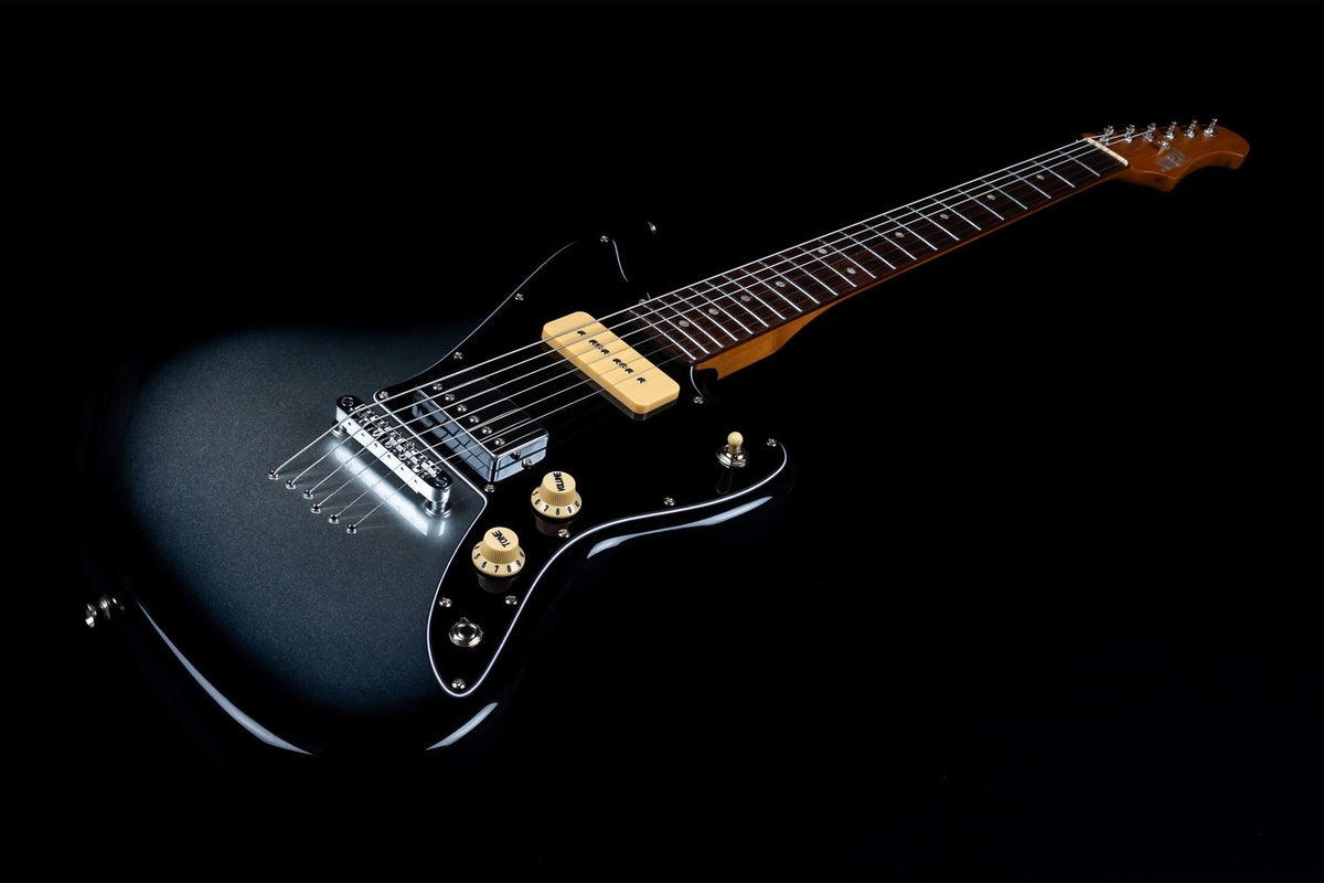 JET Guitars JJ-350 Baritone Moonburst – elektrische gitaar – J-stijl bariton-schaal H-P90 MoonBurst, palissander toets