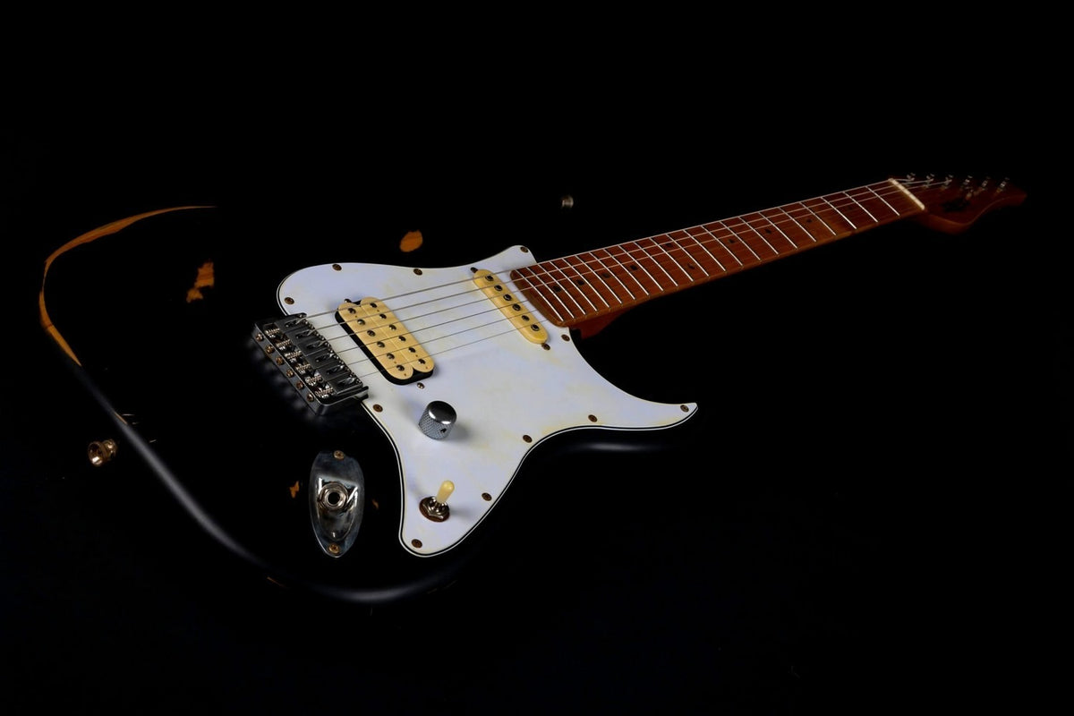 JET Guitars JS-800 RLC – elektrische gitaar – S-stijl Zwart 'relic'