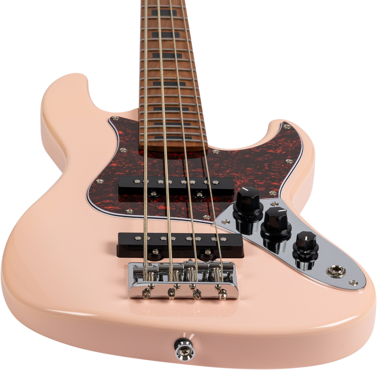 JET Guitars JB-300 PK – elektrische basgitaar – Reisbas, Shell Pink