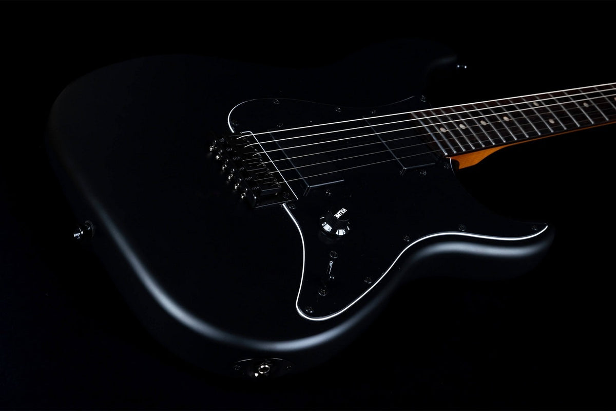 JET Guitars JS-400 MBK R – elektrische gitaar – S-stijl HH mat Zwart, palissander toets