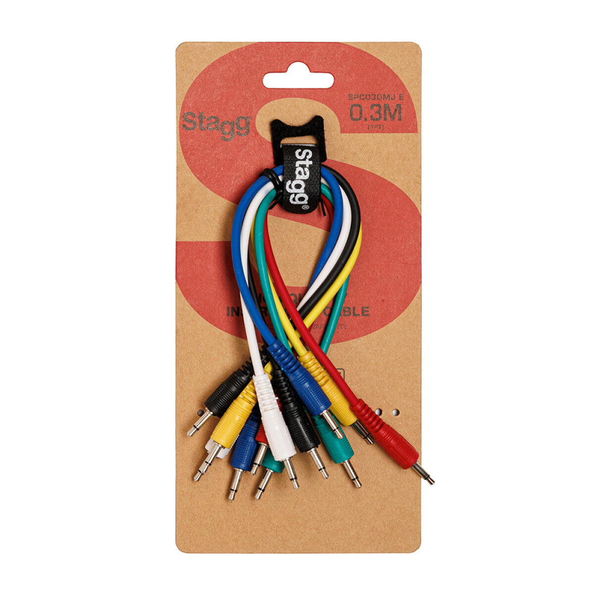 Stagg SPC030MJ E patchkabel, 6 x mini-jack/mini-jack (1/8"), 30 cm
