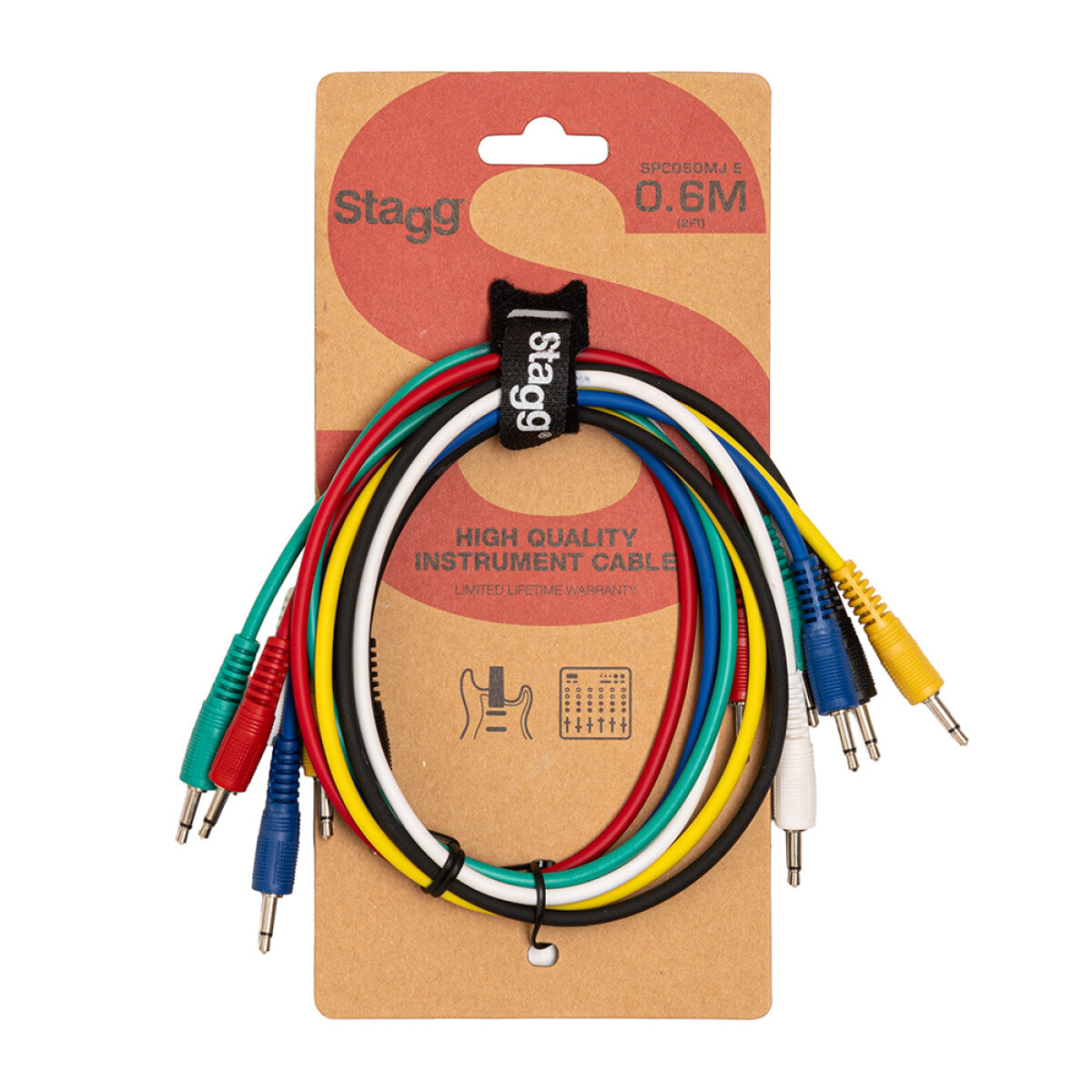 Stagg SPC060MJ E patchkabel, 6 x mini-jack/mini-jack (1/8"), 60 cm