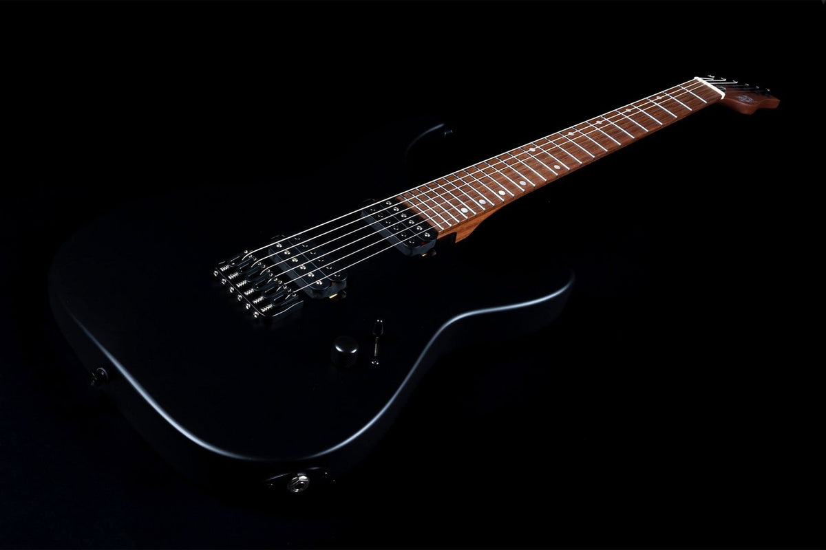 JET Guitars JS-501 BK Stygian – elektrische gitaar – S-stijl Stygian HH Satijn Zwart, palissander toets