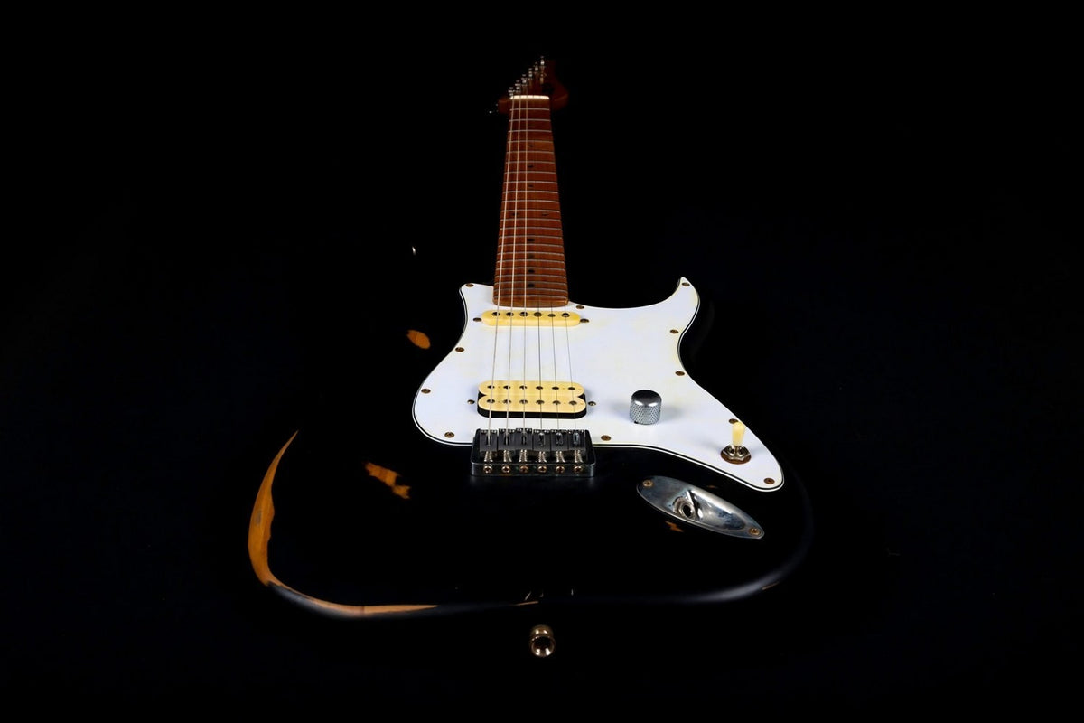JET Guitars JS-800 RLC – elektrische gitaar – S-stijl Zwart 'relic'