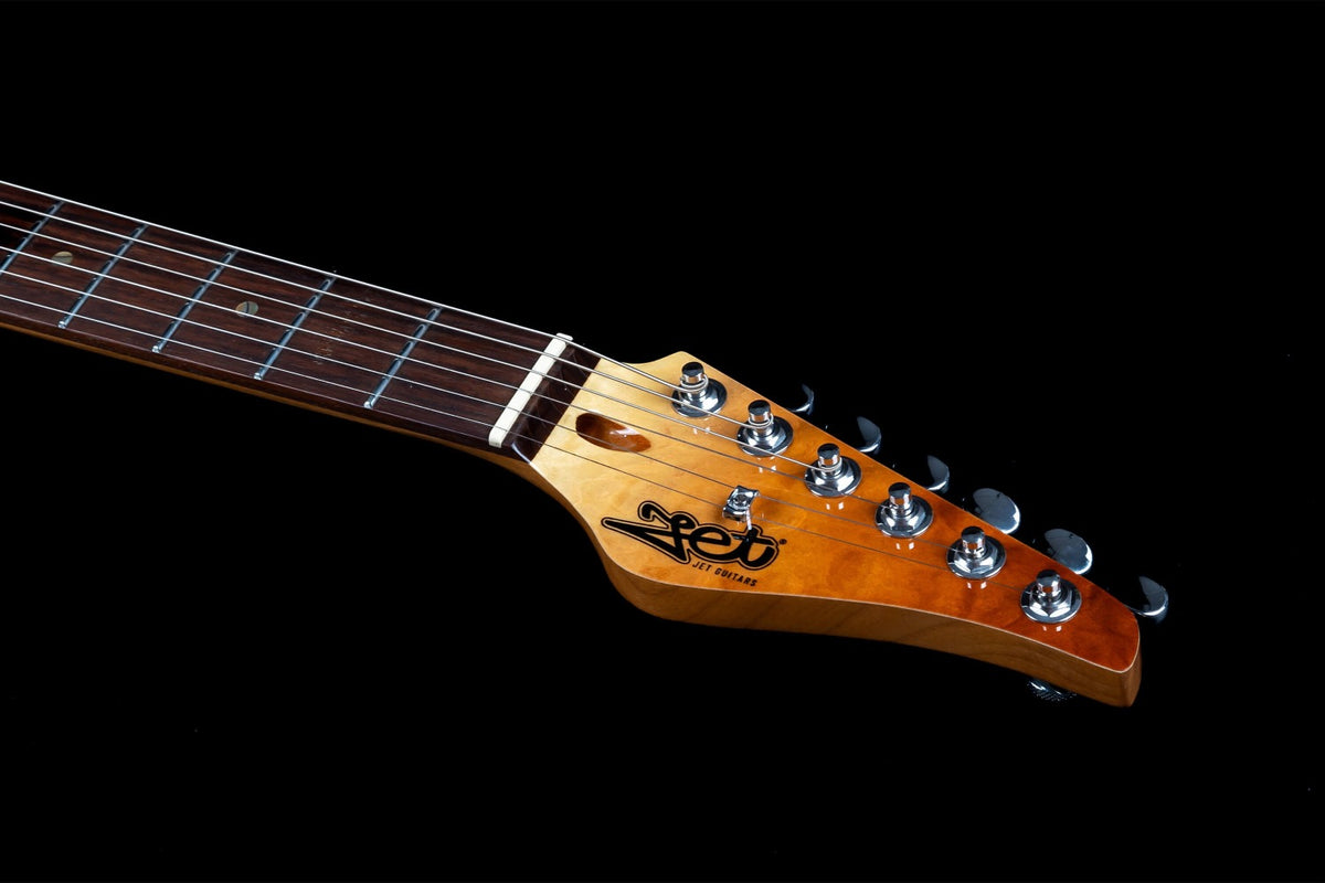 JET Guitars JS-45 Fireburst – elektrische gitaar – S-stijl HSS Fireburst vlam, palissander toets