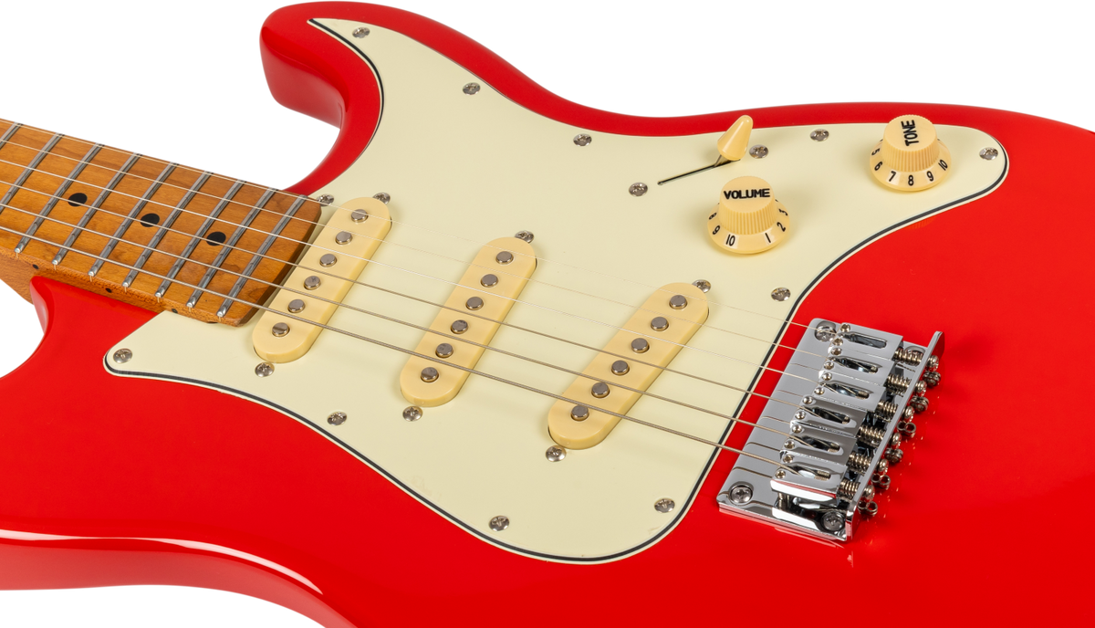 JET Guitars JS-300 MINI RD – elektrische gitaar – Mini S-stijl SSS Rood