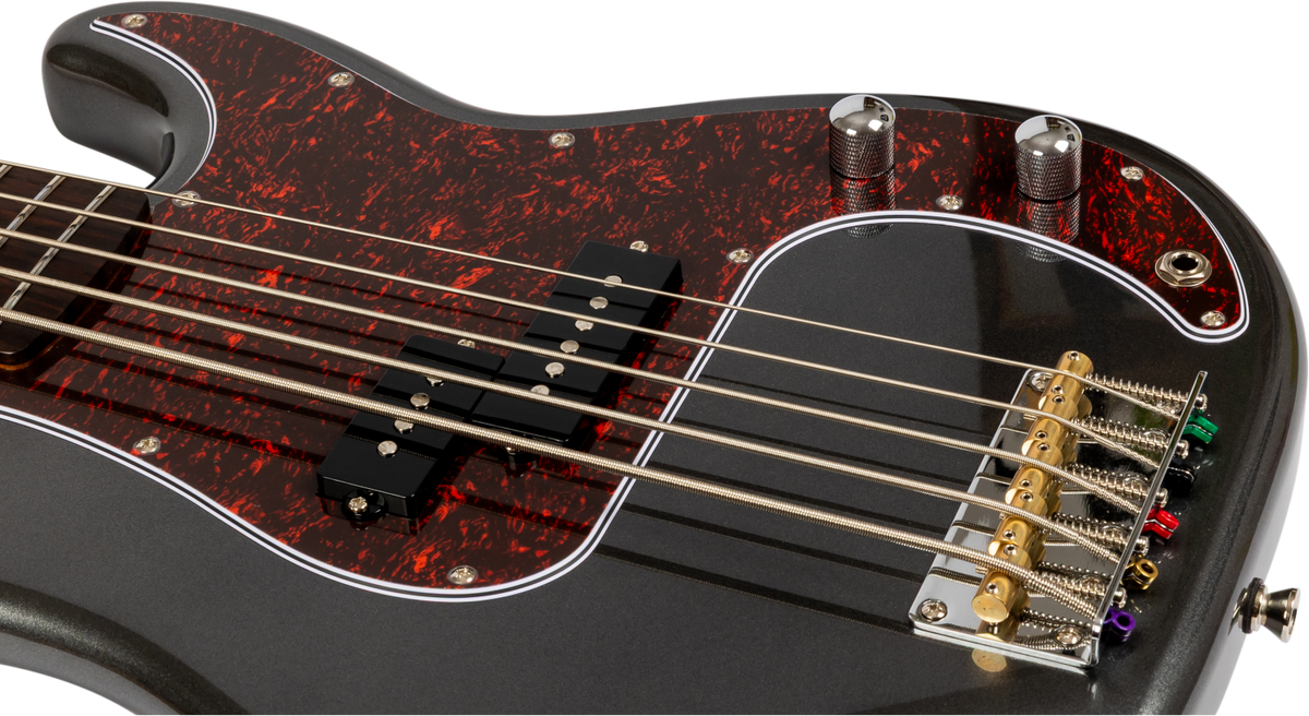 JET Guitars JPB-305 CRC – elektrische basgitaar – PB-stijl 5-snarige Bas Houtskool, palissander toets