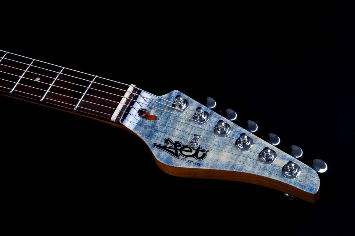 JET Guitars JS-45 Indigo Gray – elektrische gitaar – S-stijl HSS Indigo Grijs, palissander toets