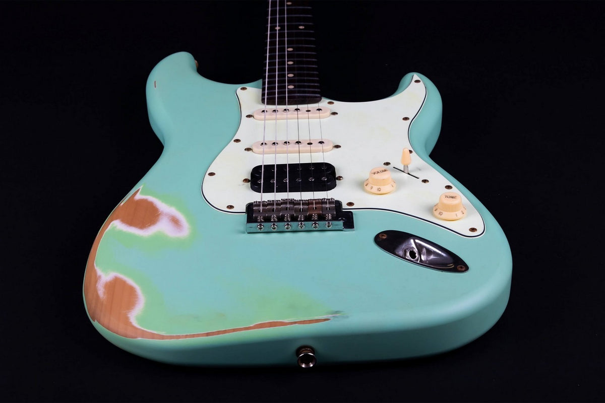 JET Guitars JS-400 RLC SFG – elektrische gitaar – S-stijl HSS 'relic' Zeegroen