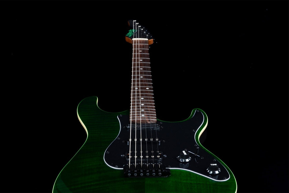 JET Guitars JS-450 TGR R – elektrische gitaar – S-stijl HSS transp. Groen, palissander toets