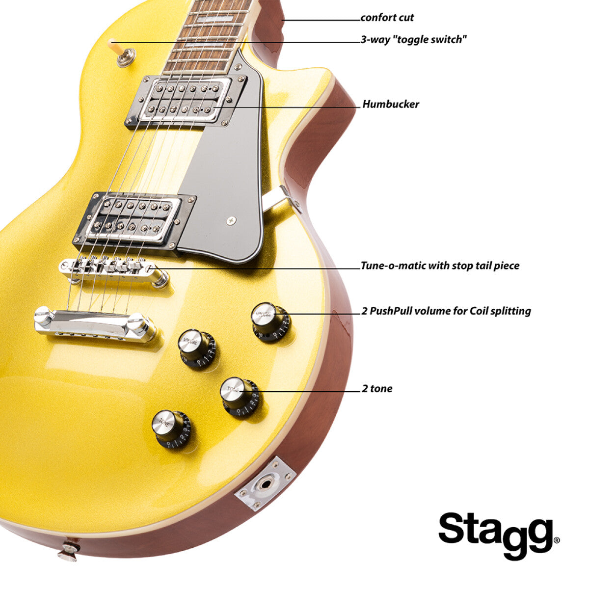 Stagg SEL-STD GOLD elektrische gitaar Gold
