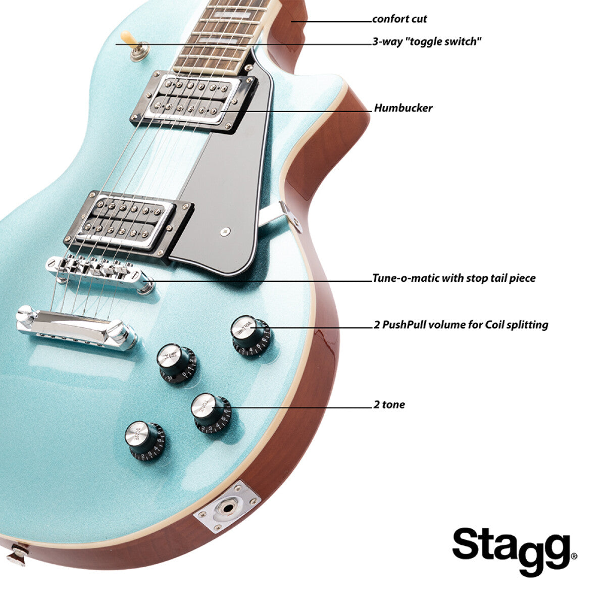 Stagg SEL-STD SBLUE elektrische gitaar Shoreline Blue