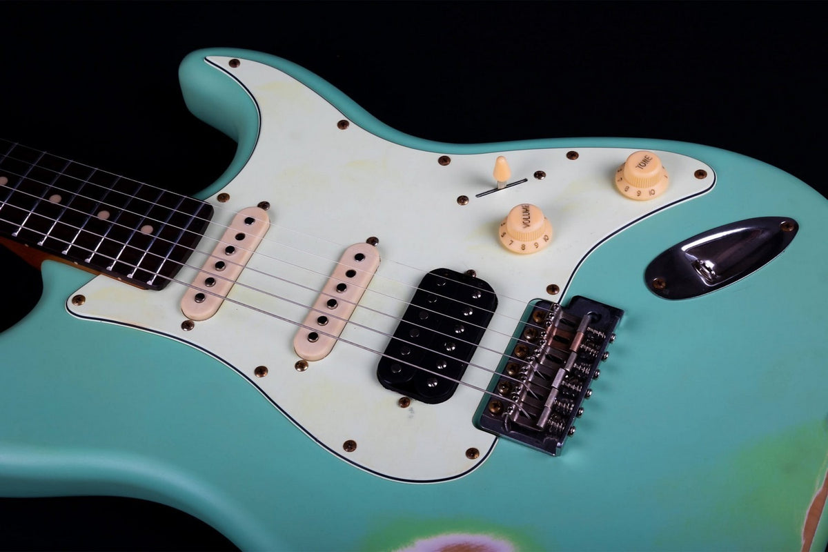 JET Guitars JS-400 RLC SFG – elektrische gitaar – S-stijl HSS 'relic' Zeegroen