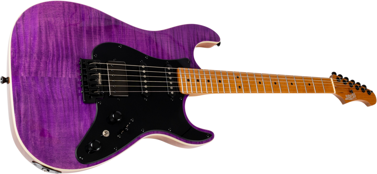 JET Guitars JS-600 TPP – elektrische gitaar – S-stijl HSS transp. Paars
