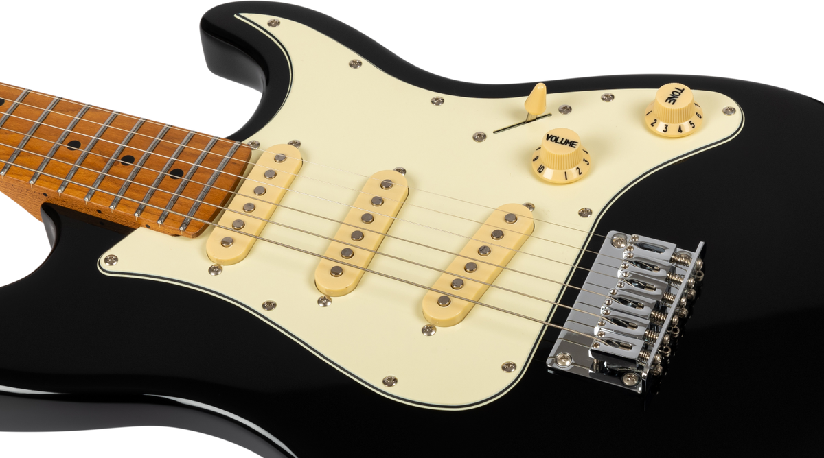 JET Guitars JS-300 MINI BK – elektrische gitaar – Mini S-stijl SSS Zwart