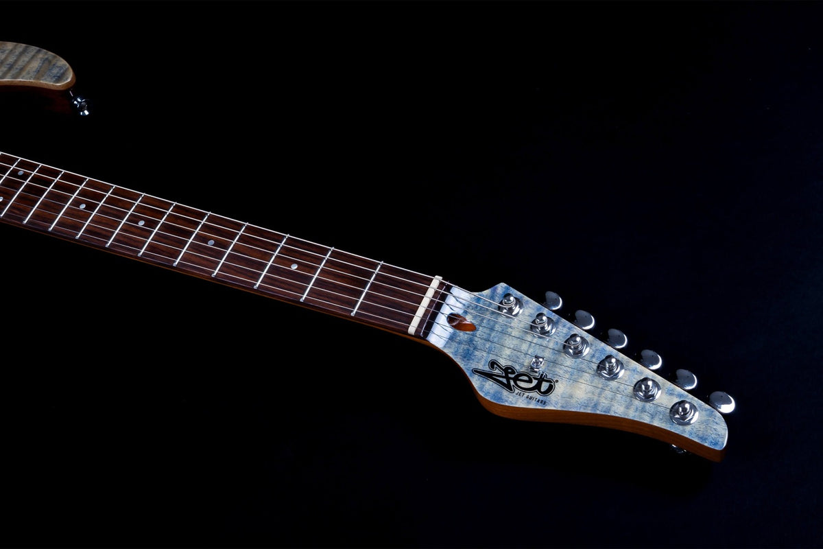 JET Guitars JS-45 Indigo Gray – elektrische gitaar – S-stijl HSS Indigo Grijs, palissander toets