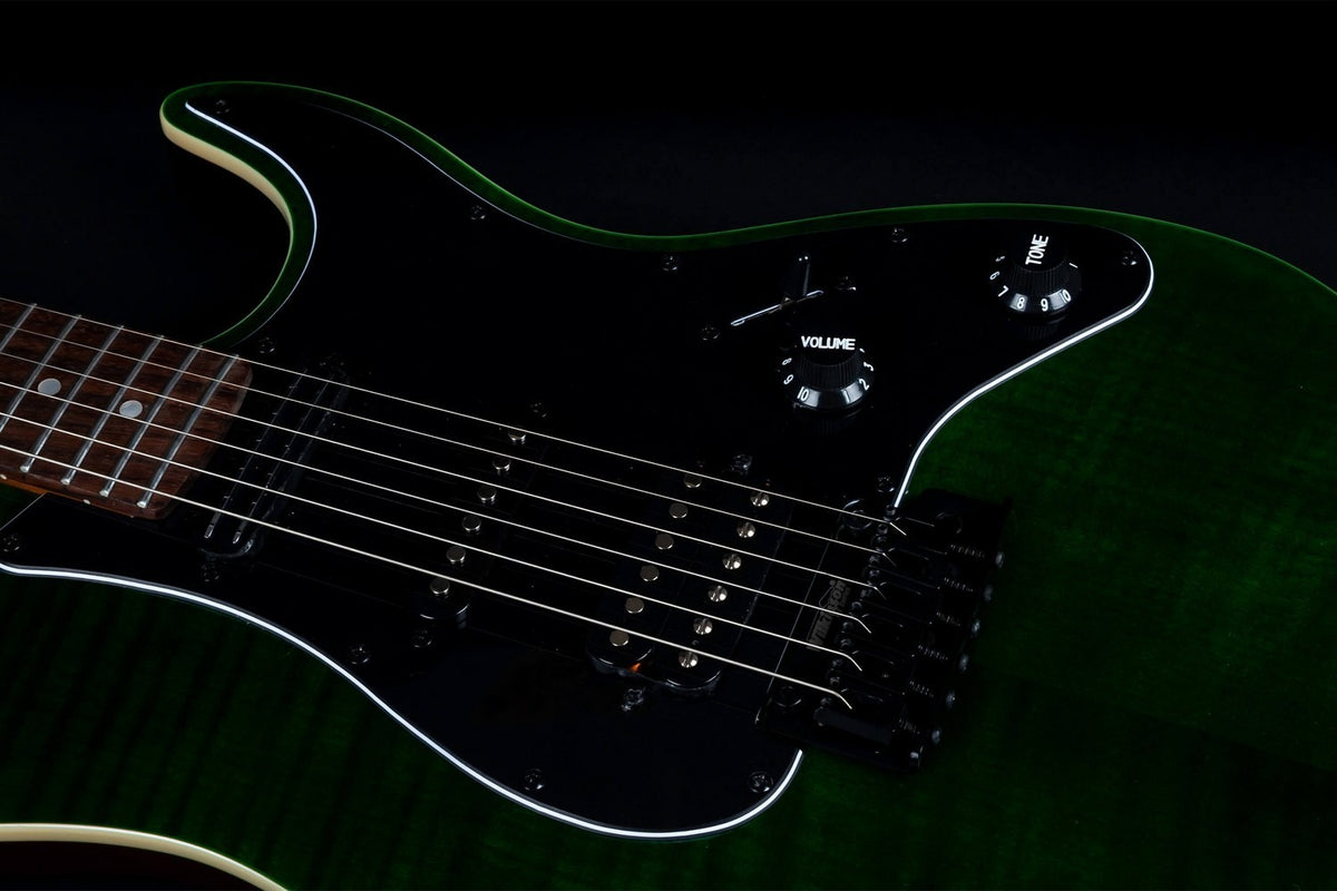 JET Guitars JS-450 TGR R – elektrische gitaar – S-stijl HSS transp. Groen, palissander toets