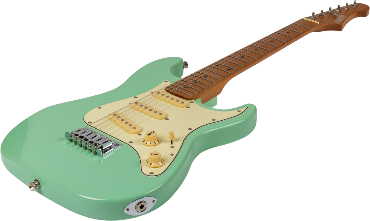 JET Guitars JS-300 MINI SFG – elektrische gitaar – Mini S-stijl SSS SF Groen