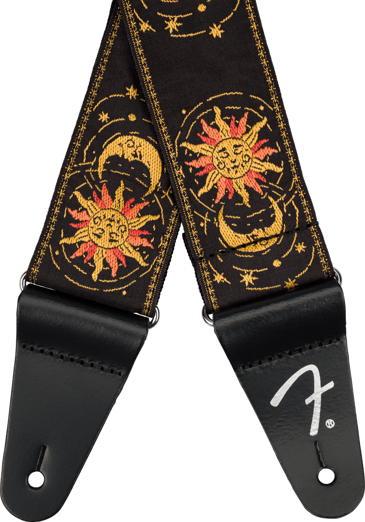 Fender 0990637203 American Vintage II Geweven Gitaarband Sun & Moon Design Three-Tone Sunburst afbeelding 2