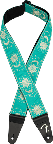 Fender 0990637249 American Vintage II Geweven Gitaarband Sun & Moon Design Sea Foam Groen
